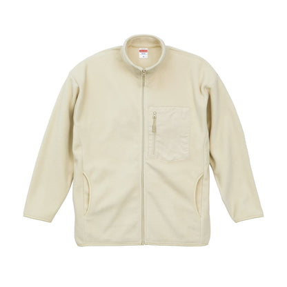 マイクロフリース フルジップ スタンド ジャケット（一重） | ビッグサイズ | 1枚 | 7097-01 | ナチュラル
