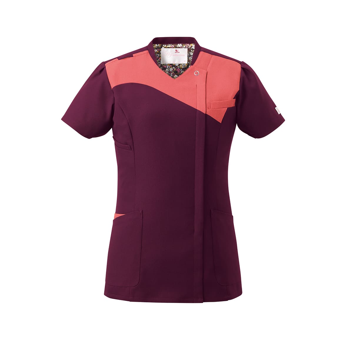 レディスジップスクラブ（Wacoal HI collection） | メディカルウェア | 1枚 | HI712 | バーガンディ×リリスピンク