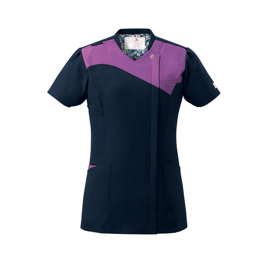 レディスジップスクラブ（Wacoal HI collection） | メディカルウェア | 1枚 | HI712 | ダークネイビー×マロウ