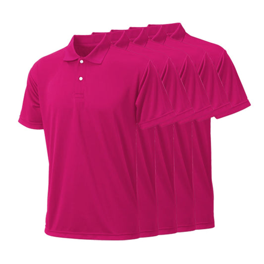 プリンタブルドライポロシャツ（5枚セット） | ビッグサイズ | 05T | PT-9005 | ブライトピンク