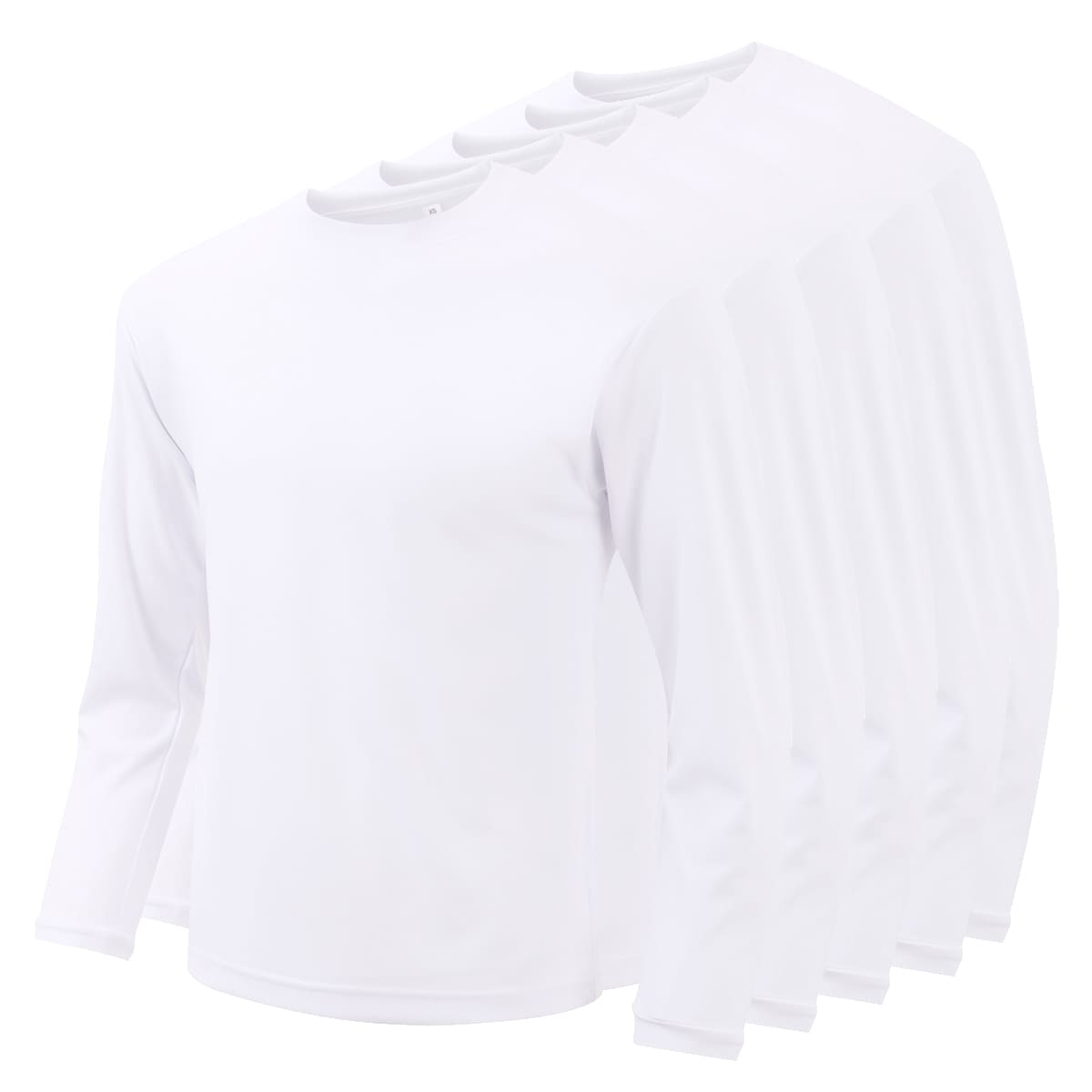 プリンタブル ドライ長袖Tシャツ（5枚セット） | キッズ | 05T | PT-9500 | ホワイト