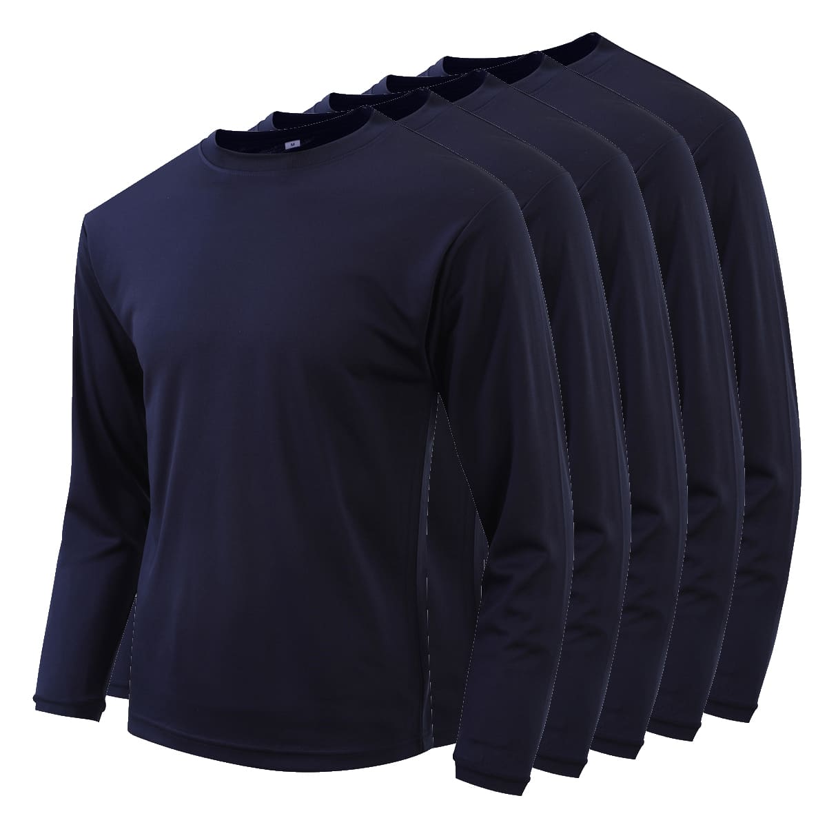 プリンタブル ドライ長袖Tシャツ（5枚セット） | メンズ | 05T | PT-9500 | ネイビー