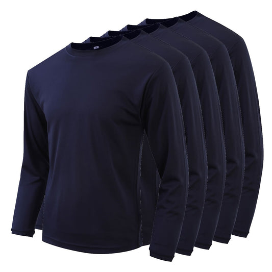 プリンタブル ドライ長袖Tシャツ（5枚セット） | メンズ | 05T | PT-9500 | ネイビー
