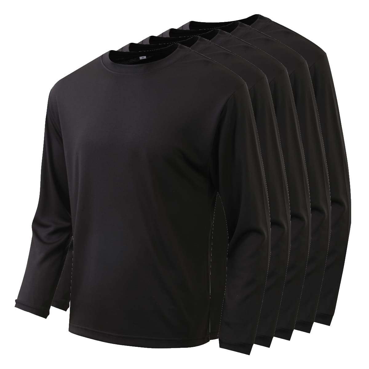 プリンタブル ドライ長袖Tシャツ（5枚セット） | キッズ | 05T | PT-9500 | ブラック