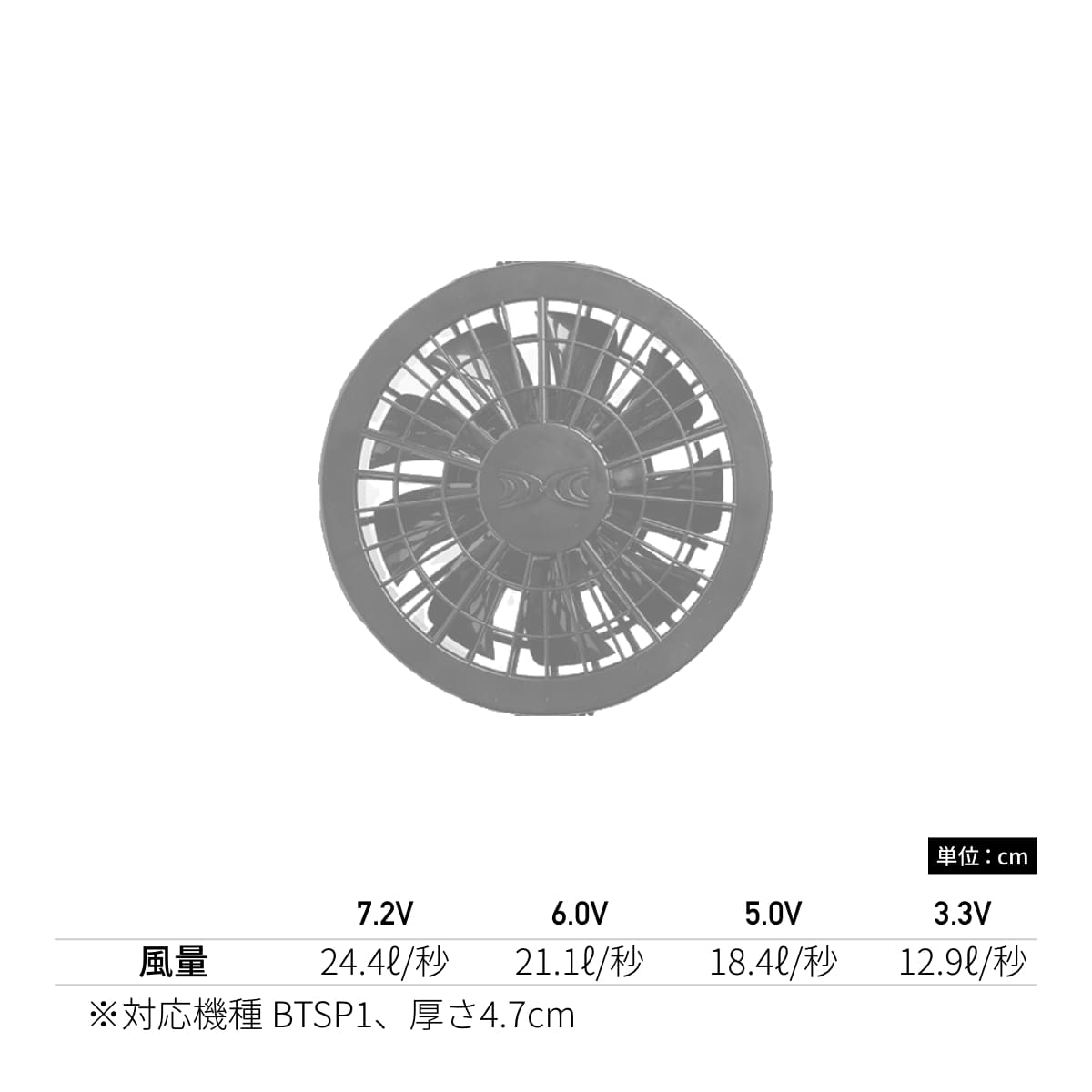 空調服ワンタッチファン | ユニフォーム | 1枚 | FAN2200 | ブラック