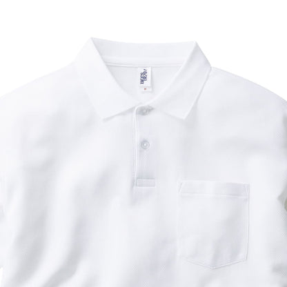 ポケット付き 長袖アクティブ ポロシャツ | メンズ | 1枚 | APL-269 | ホワイト