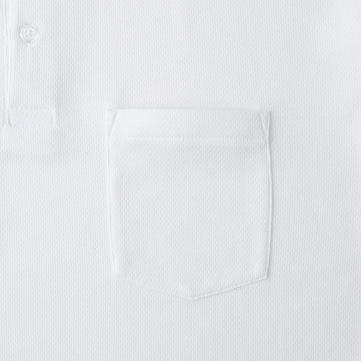 ポケット付き 長袖アクティブ ポロシャツ | ビッグサイズ | 1枚 | APL-269 | ホワイト