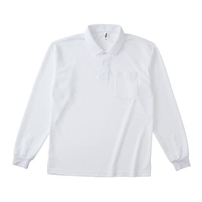 ポケット付き 長袖アクティブ ポロシャツ | ビッグサイズ | 1枚 | APL-269 | ブラック