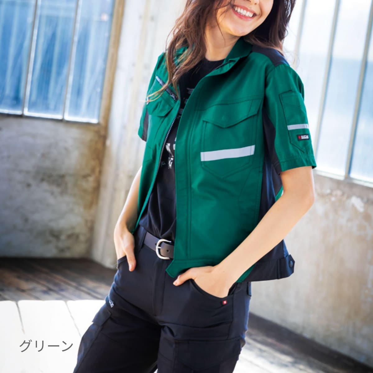 半袖ジャケット（ユニセックス）［9091シリーズ］ | ユニフォーム | 1枚 | 9096 | シルバー