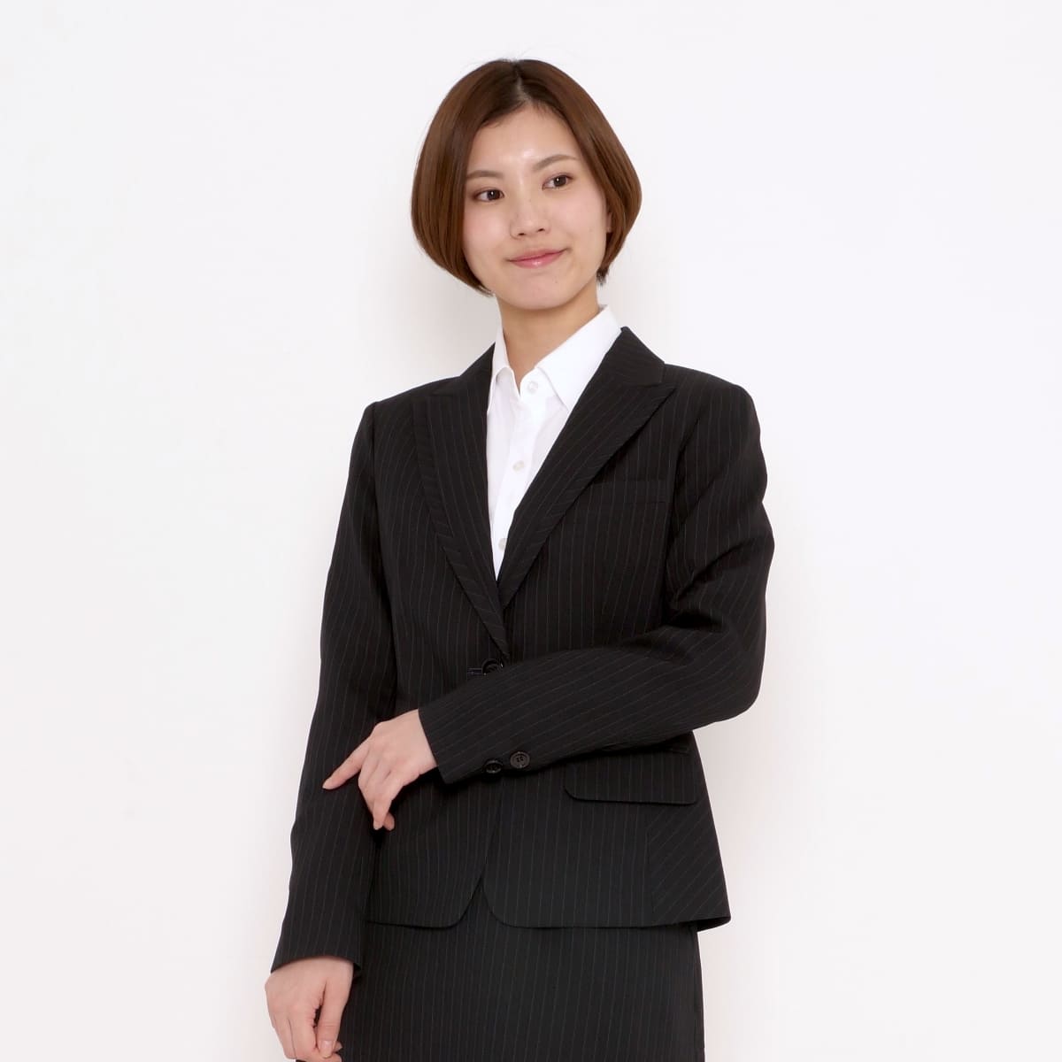 ジャケット［Herringbone PinStripe］ | 事務服 | 1枚 | AJ0246 | ブラック×グレイ