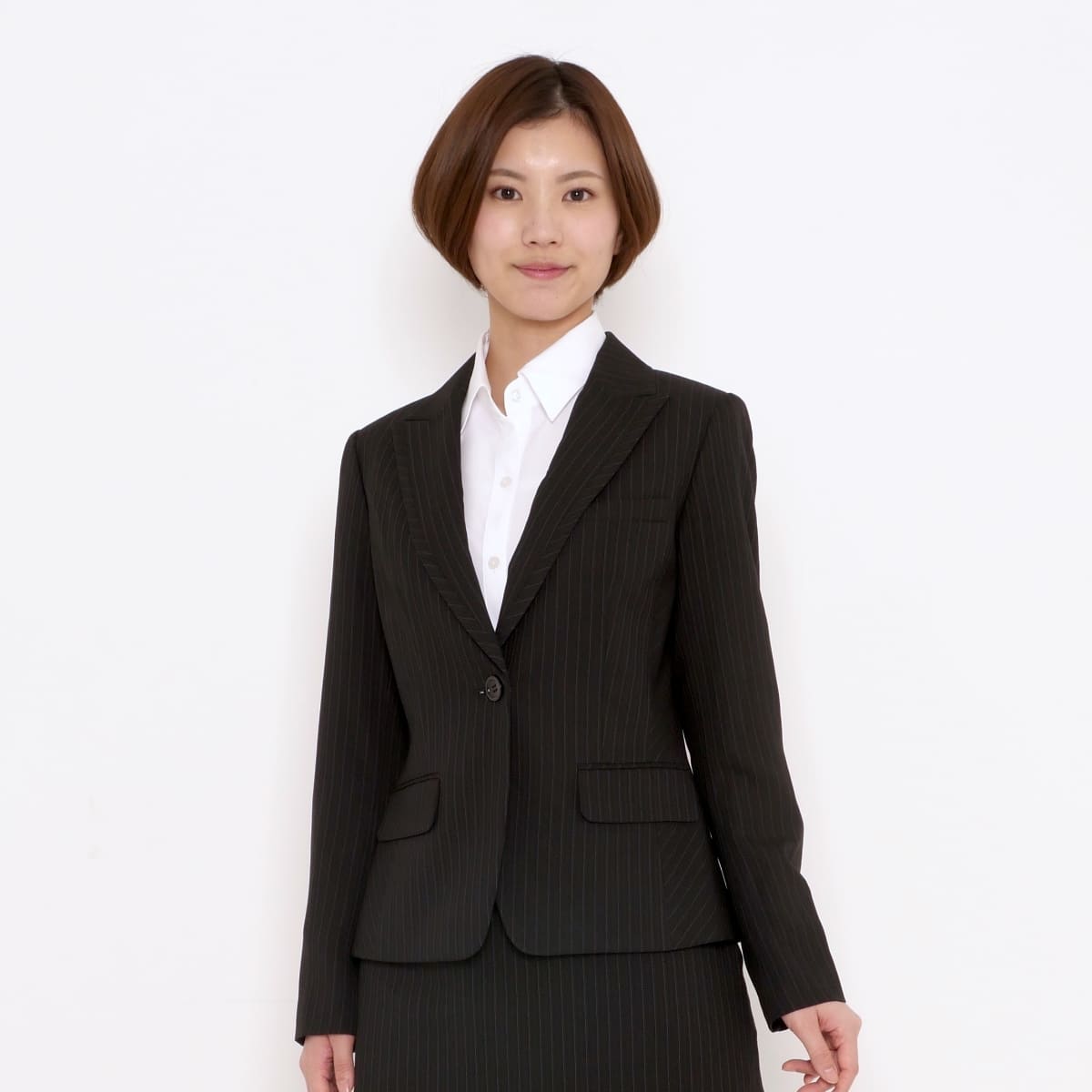 ジャケット［Herringbone PinStripe］ | 事務服 | 1枚 | AJ0246 | ブラック×グレイ