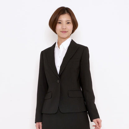ジャケット［Herringbone PinStripe］ | 事務服 | 1枚 | AJ0246 | ブラック×グレイ