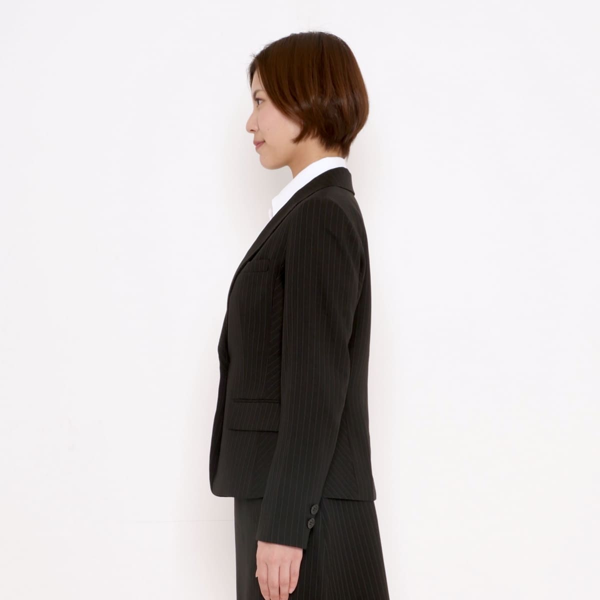 ジャケット［Herringbone PinStripe］ | 事務服 | 1枚 | AJ0246 | ブラック×グレイ