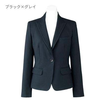 ジャケット［Herringbone PinStripe］ | 事務服 | 1枚 | AJ0246 | ブラック×グレイ