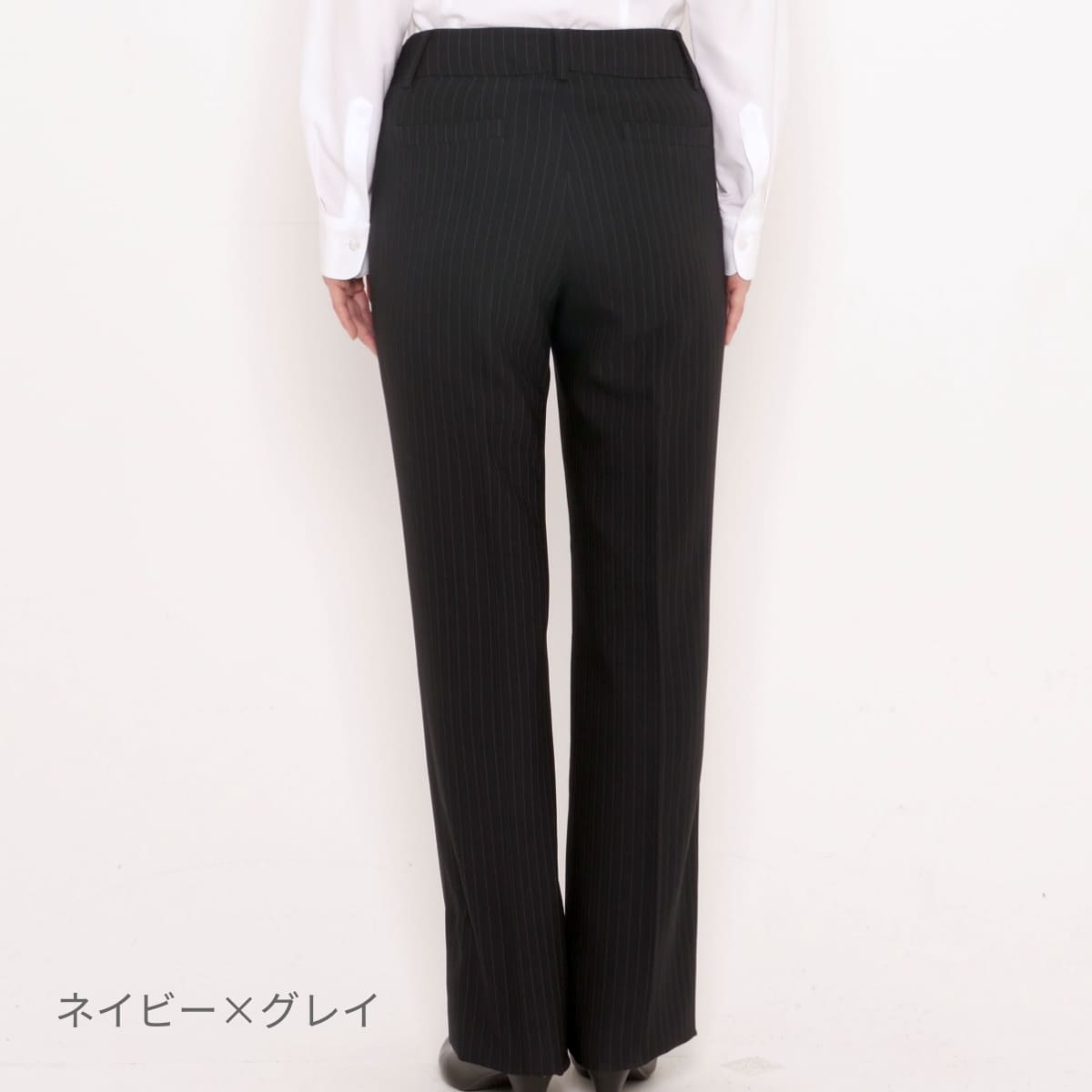 パンツ［Herringbone PinStripe］ | 事務服 | 1枚 | AP6232 | ブラック×グレイ