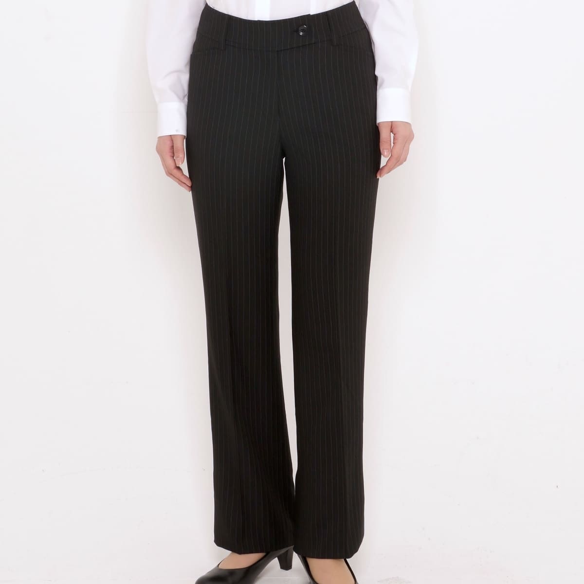 パンツ［Herringbone PinStripe］ | 事務服 | 1枚 | AP6232 | ブラック×グレイ