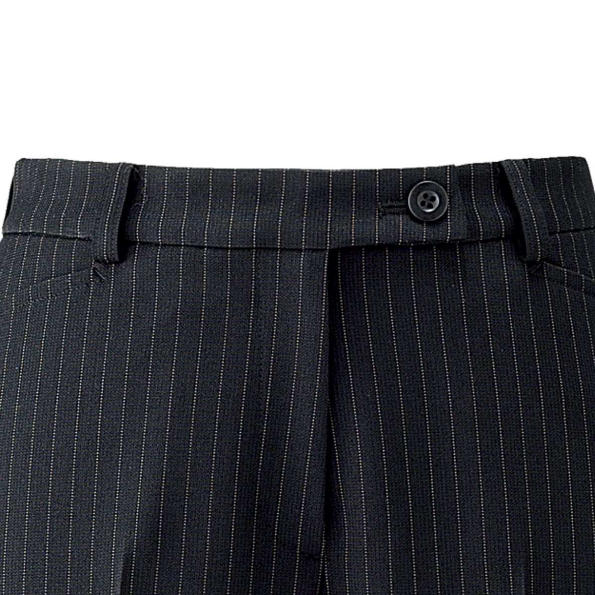 裾上げらくらくパンツ［VALUE STRIPE］ | 事務服 | 1枚 | AP6245 | ブラック×ベージュ