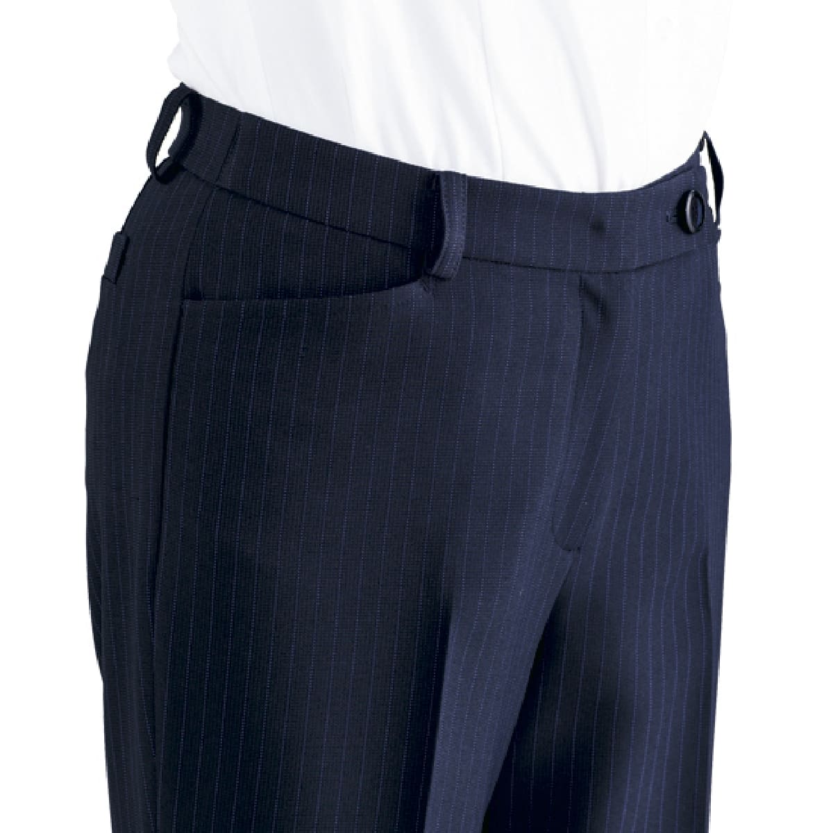 裾上げらくらくパンツ［VALUE STRIPE］ | 事務服 | 1枚 | AP6245 | ブラック×ベージュ