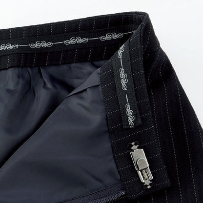 Aラインスカート［Herringbone PinStripe］ | 事務服 | 1枚 | AS2284 | ネイビー×グレイ