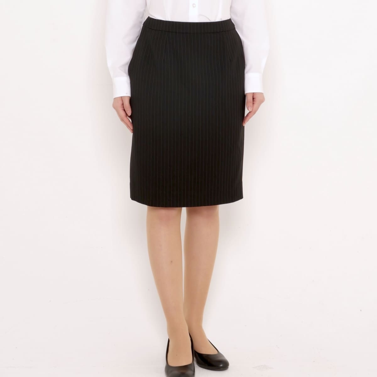 タイトスカート［Herringbone PinStripe］ | 事務服 | 1枚 | AS2285 | ネイビー×グレイ