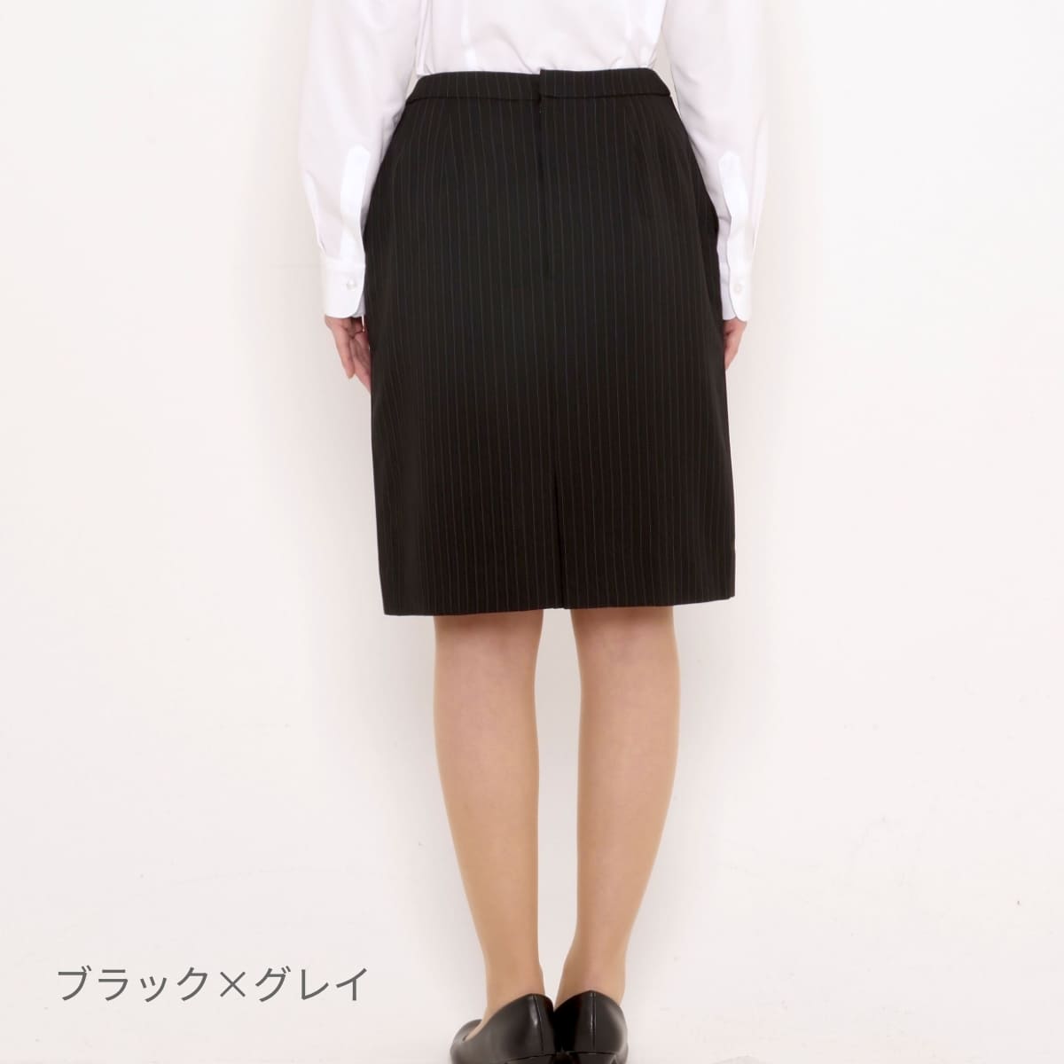 タイトスカート［Herringbone PinStripe］ | 事務服 | 1枚 | AS2285 | ネイビー×グレイ