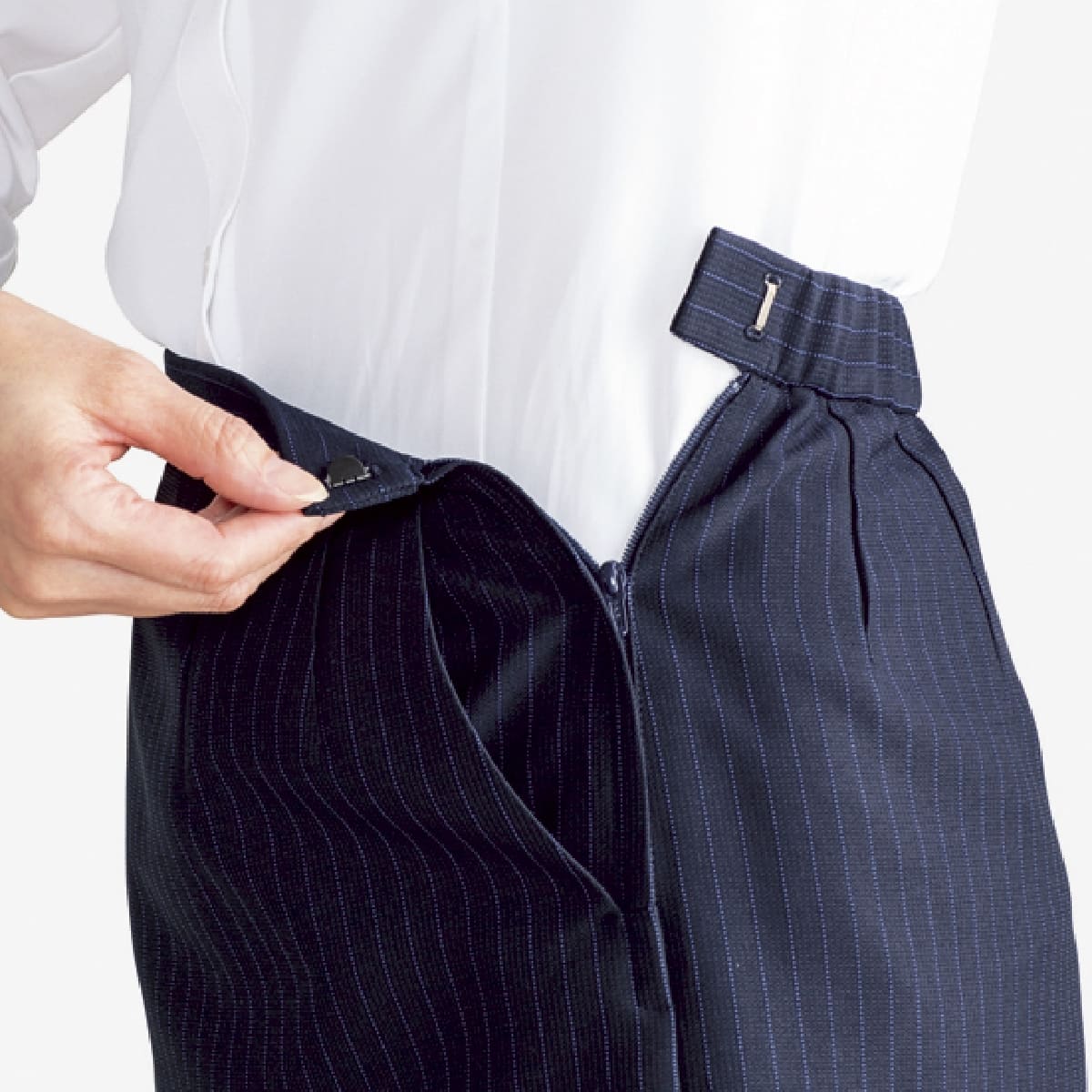 Aラインスカート［VALUE STRIPE］ | 事務服 | 1枚 | AS2317 | ブラック×ベージュ