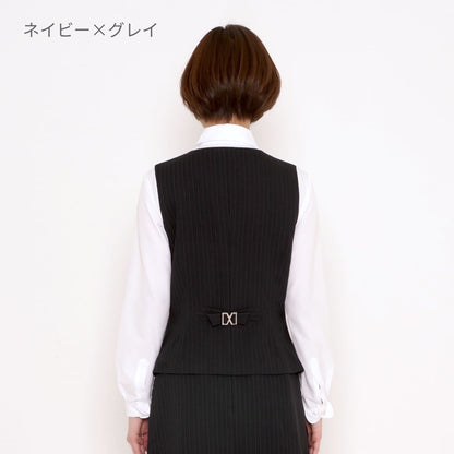 ベスト［Herringbone PinStripe］ | 事務服 | 1枚 | AV1250 | ネイビー×グレイ