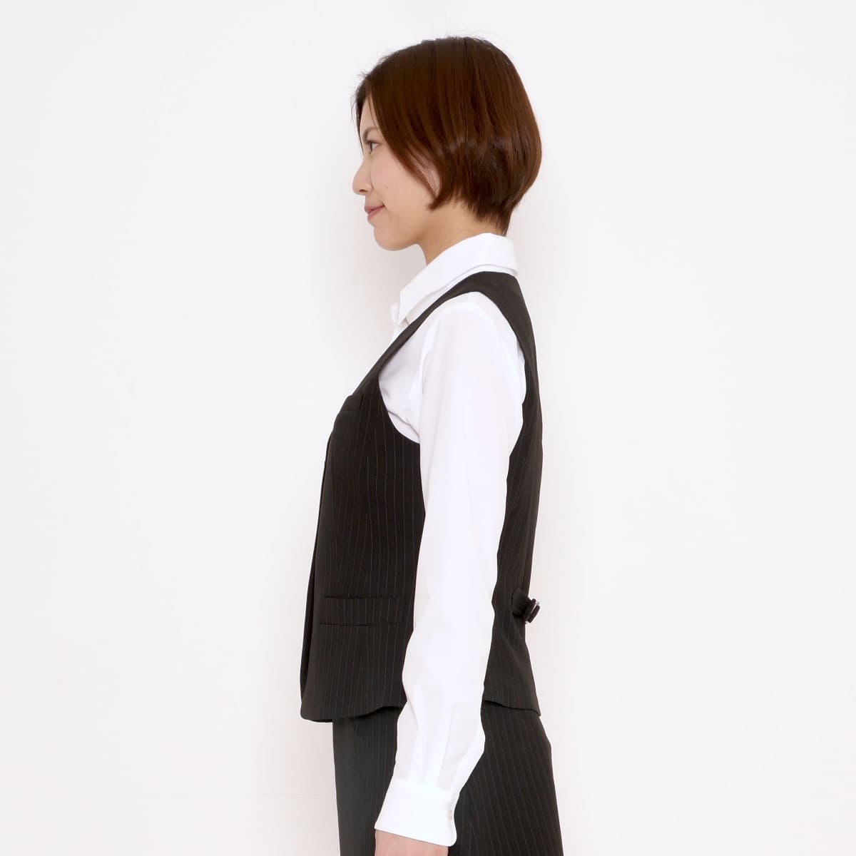 ベスト［Herringbone PinStripe］ | 事務服 | 1枚 | AV1250 | ネイビー×グレイ