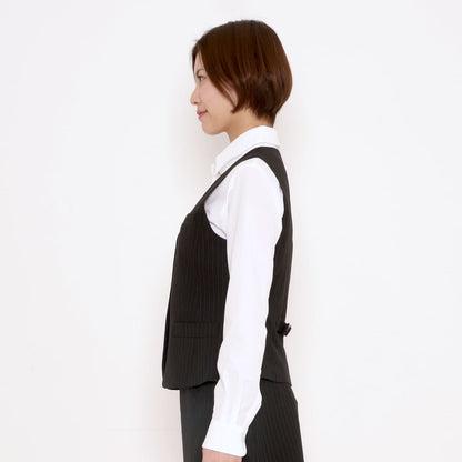 ベスト［Herringbone PinStripe］ | 事務服 | 1枚 | AV1250 | ネイビー×グレイ