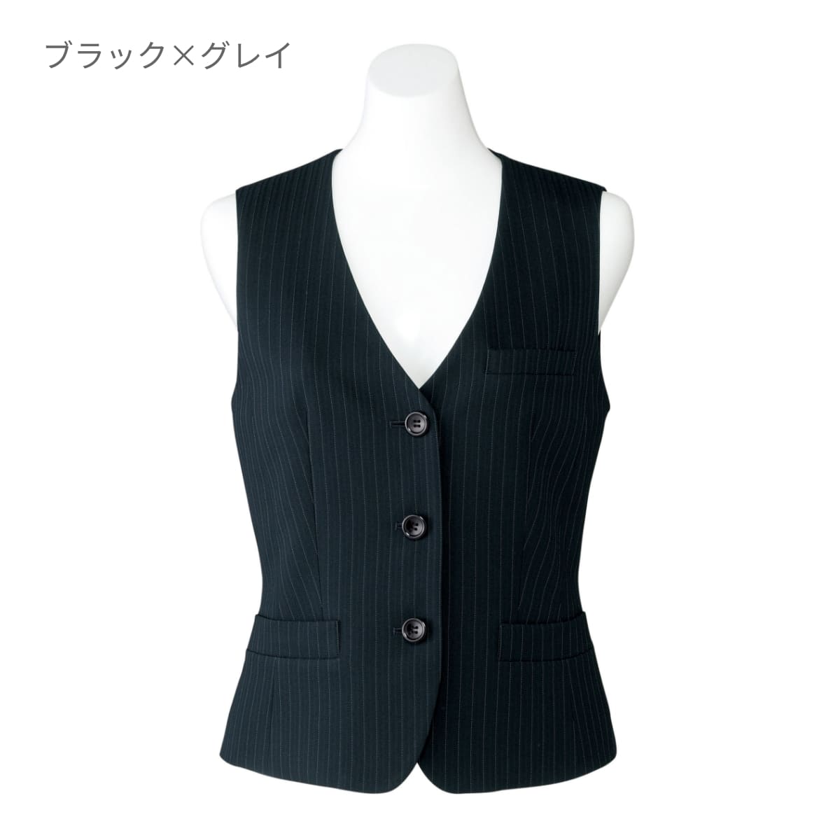 ベスト［Herringbone PinStripe］ | 事務服 | 1枚 | AV1250 | ネイビー×グレイ