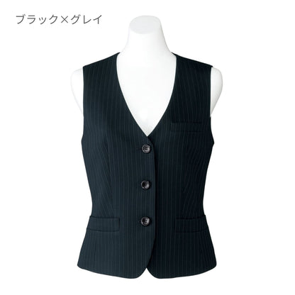 ベスト［Herringbone PinStripe］ | 事務服 | 1枚 | AV1250 | ネイビー×グレイ