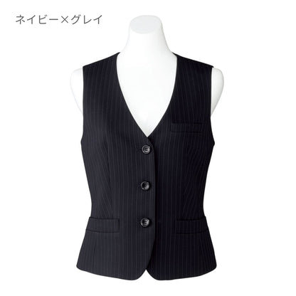 ベスト［Herringbone PinStripe］ | 事務服 | 1枚 | AV1250 | ネイビー×グレイ