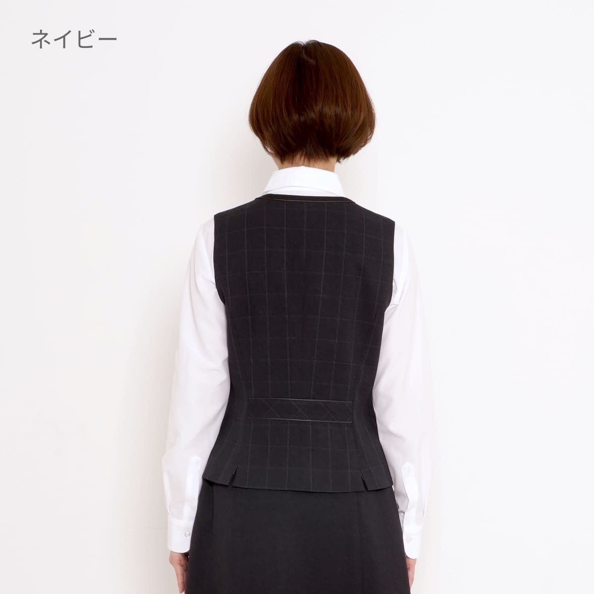 事務服ベスト 事務服 ベスト 安価 ストライプ ブラック ネイビー オールシーズン S