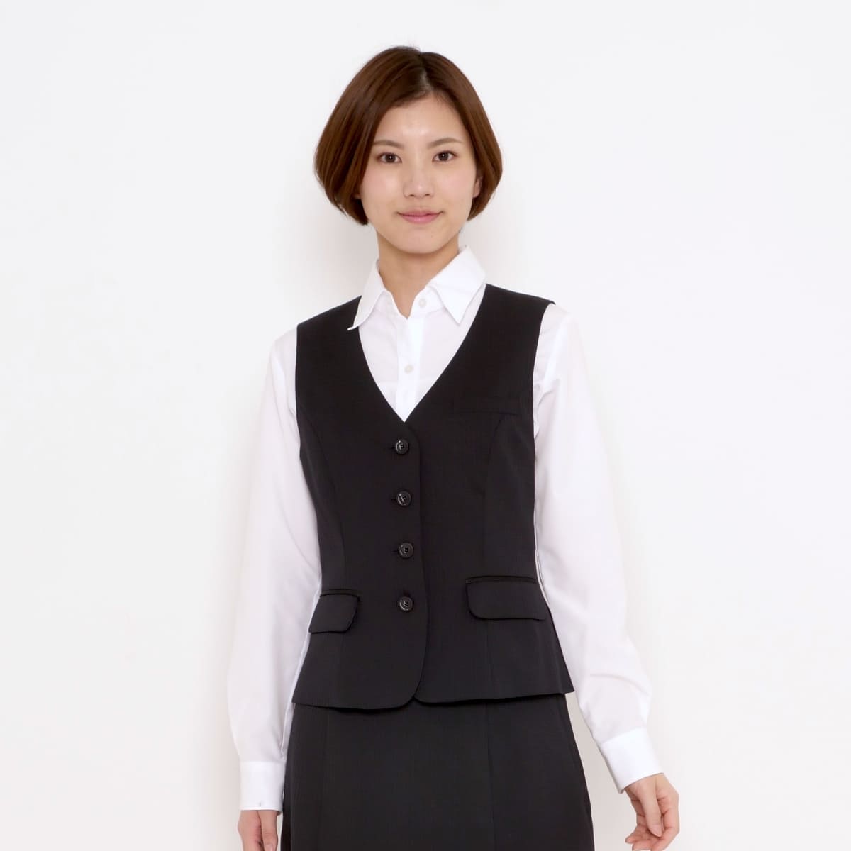 ベスト［LUSTER CHECK］ | 事務服 | 1枚 | AV1280 | ブラック