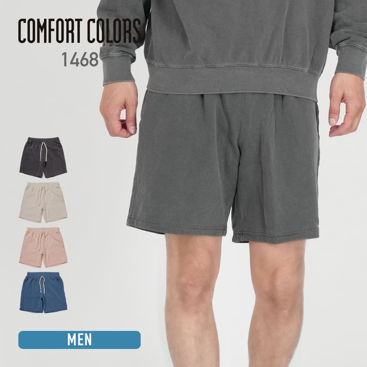 6.4oz ガーメントダイ ライトウェイト スウェットショーツ | メンズ | 1枚 | 1468 | ペッパー