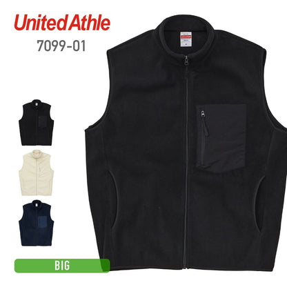 マイクロフリース フルジップ ベスト（一重） | ビッグサイズ | 1枚 | 7099-01 | ブラック
