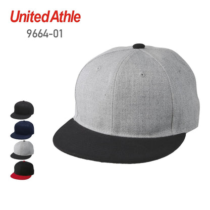 フラットバイザー スナップバック キャップ | ノベルティ(小物) | 1枚 | 9664-01 | ヘザーグレー/ブラック