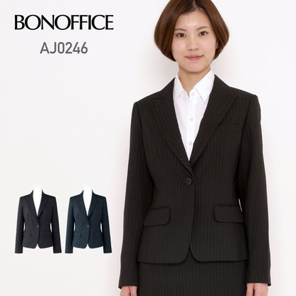 ジャケット［Herringbone PinStripe］ | 事務服 | 1枚 | AJ0246 | ブラック×グレイ