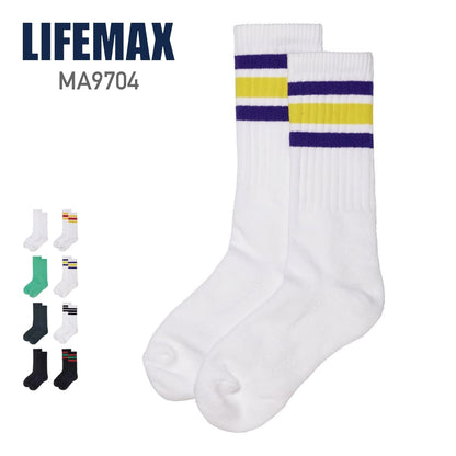 ユニセックスソックス（ポリジン加工） | ノベルティ(小物) | 1枚 | MA9704 | ホワイト×パープル×イエロー