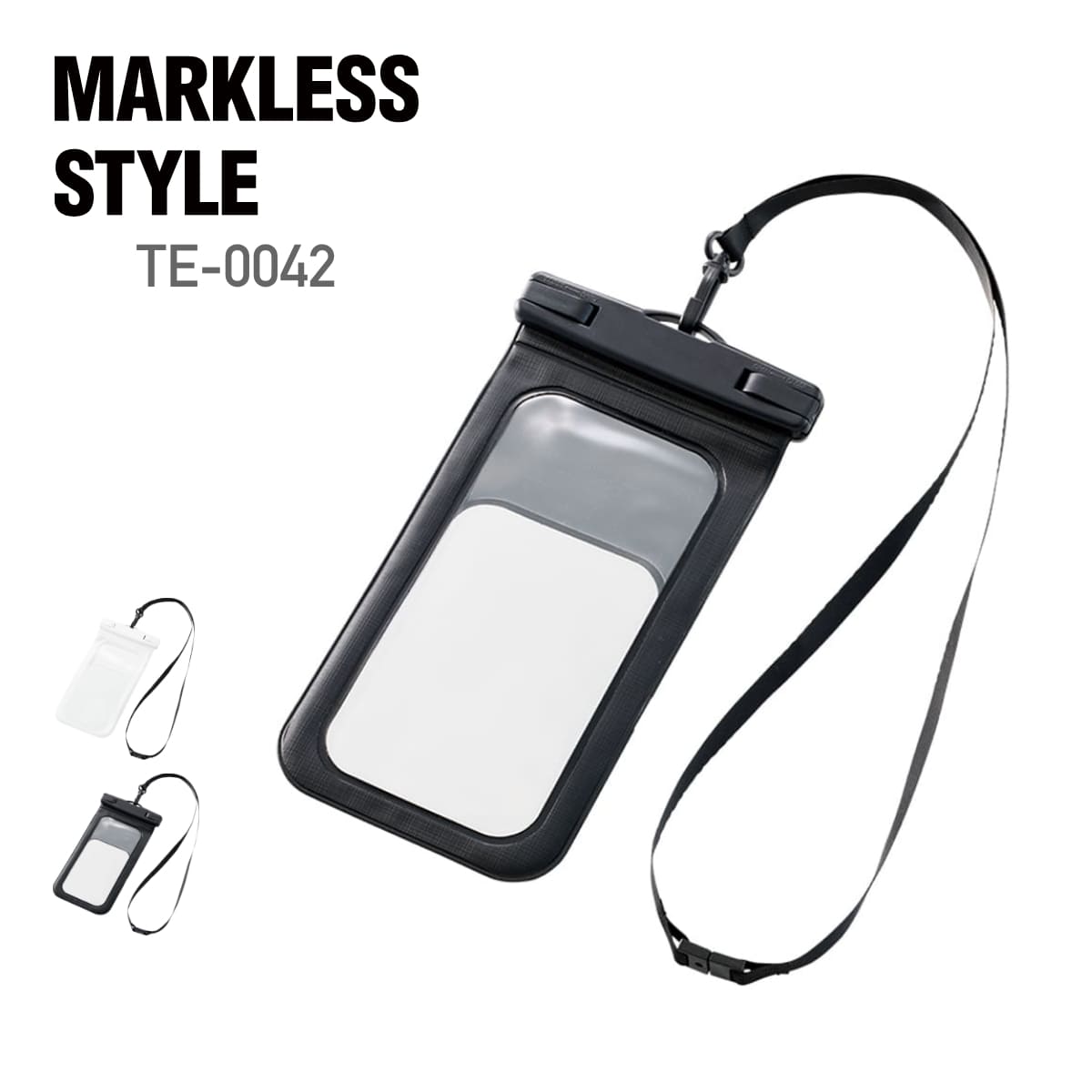 モバイルウォータープルーフポーチ 6.7インチ ver.2 | ノベルティ(小物) | 1枚 | TE-0042 | ブラック