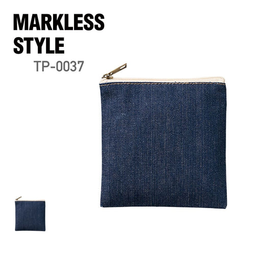 デニムフラットポーチ（SS） | ノベルティ(小物) | 1枚 | TP-0037 | ネイビー