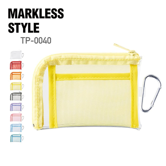 メッシュポケットクリアミニポーチ（カラビナ付） | ノベルティ(小物) | 1枚 | TP-0040 | イエロー