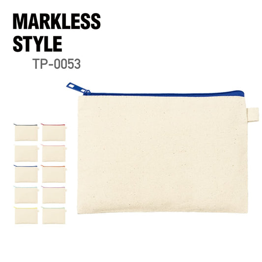 カラーファスナーキャンバスフラットポーチ（S） | ノベルティ(小物) | 1枚 | TP-0053 | ネイビー