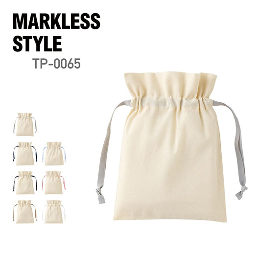 コットンカラーリボン巾着（S） | ノベルティ(小物) | 1枚 | TP-0065 | グレー