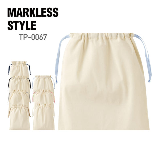 コットンカラーリボン巾着（L） | ノベルティ(小物) | 1枚 | TP-0067 | ライトブルー