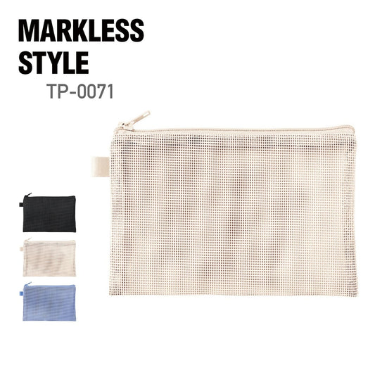 ハードメッシュフラットポーチ（S） | ノベルティ(小物) | 1枚 | TP-0071 | ナチュラルホワイト