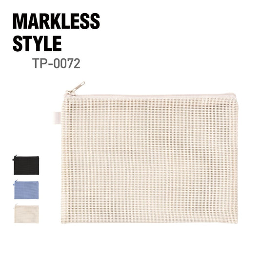 ハードメッシュフラットポーチ（M） | ノベルティ(小物) | 1枚 | TP-0072 | ナチュラルホワイト