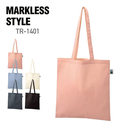 フェアトレードコットンカジュアルフラットバッグ（L） | ノベルティ(小物) | 1枚 | TR-1401 |  スモーキーピンク