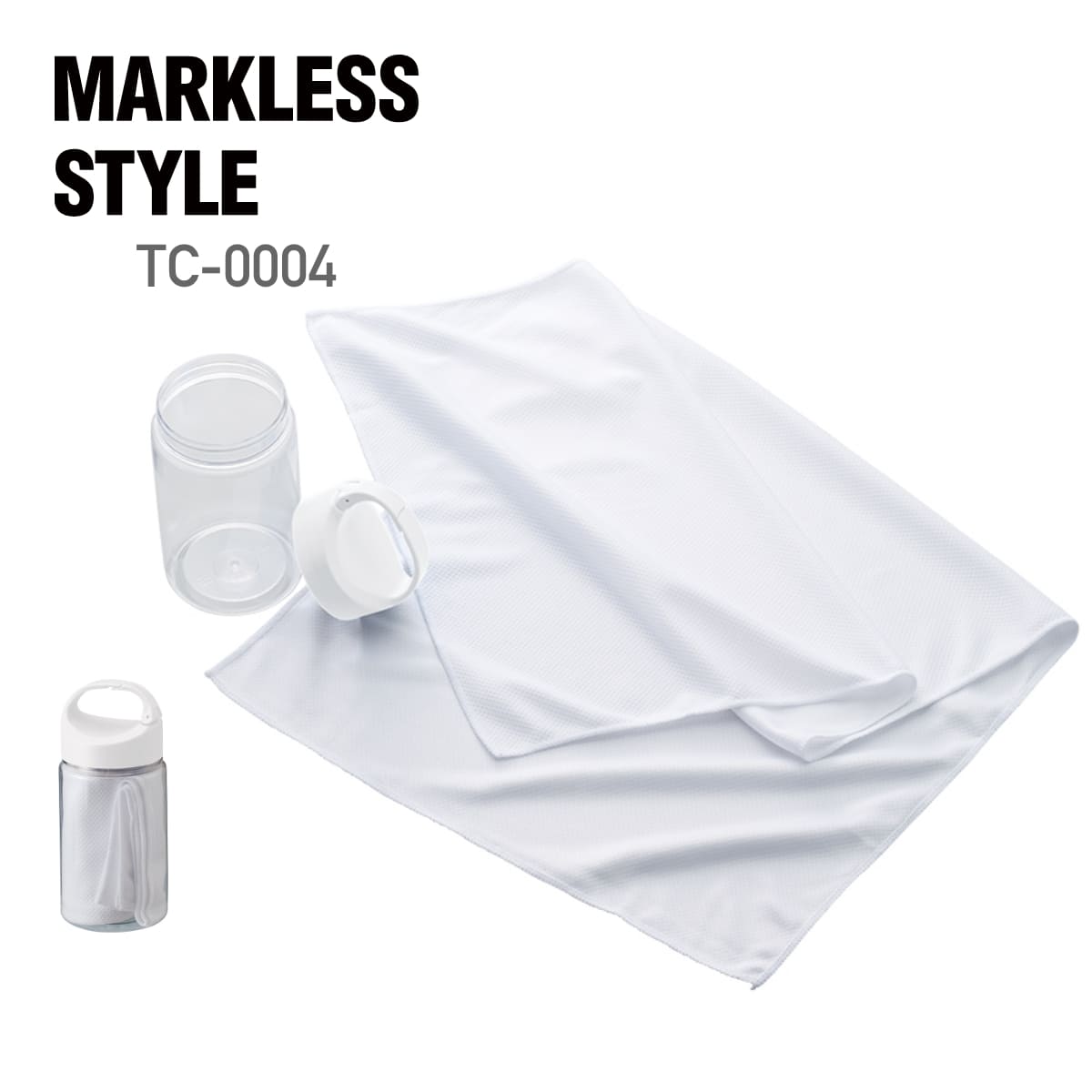 涼感フェイスタオル 抗菌タイプ（ボトルケース付） | ノベルティ(小物) | 1枚 | TC-0004 | ホワイト