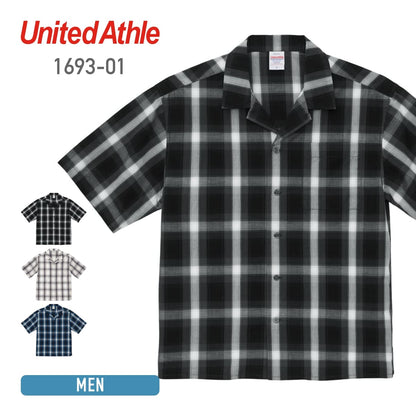 コットン オープンカラーショートスリーブ シャツ | メンズ | 1枚 | 1693-01 | ブラック/ホワイト